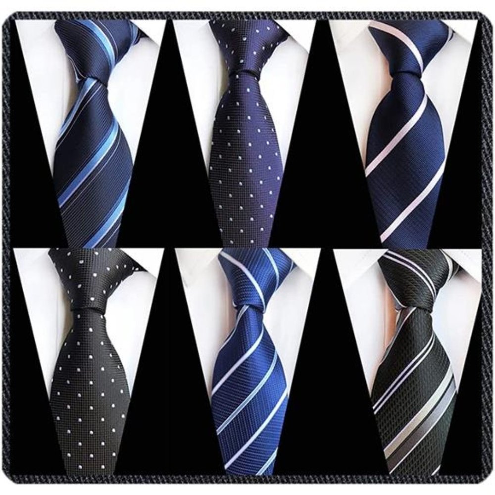 Mens Necktie Classic Silk Tie 6pcs Blue Blue Blue Black Blue Black Mens Necktie Classic Silk Tie 6pcs Blue Blue Blue Black Blue Black